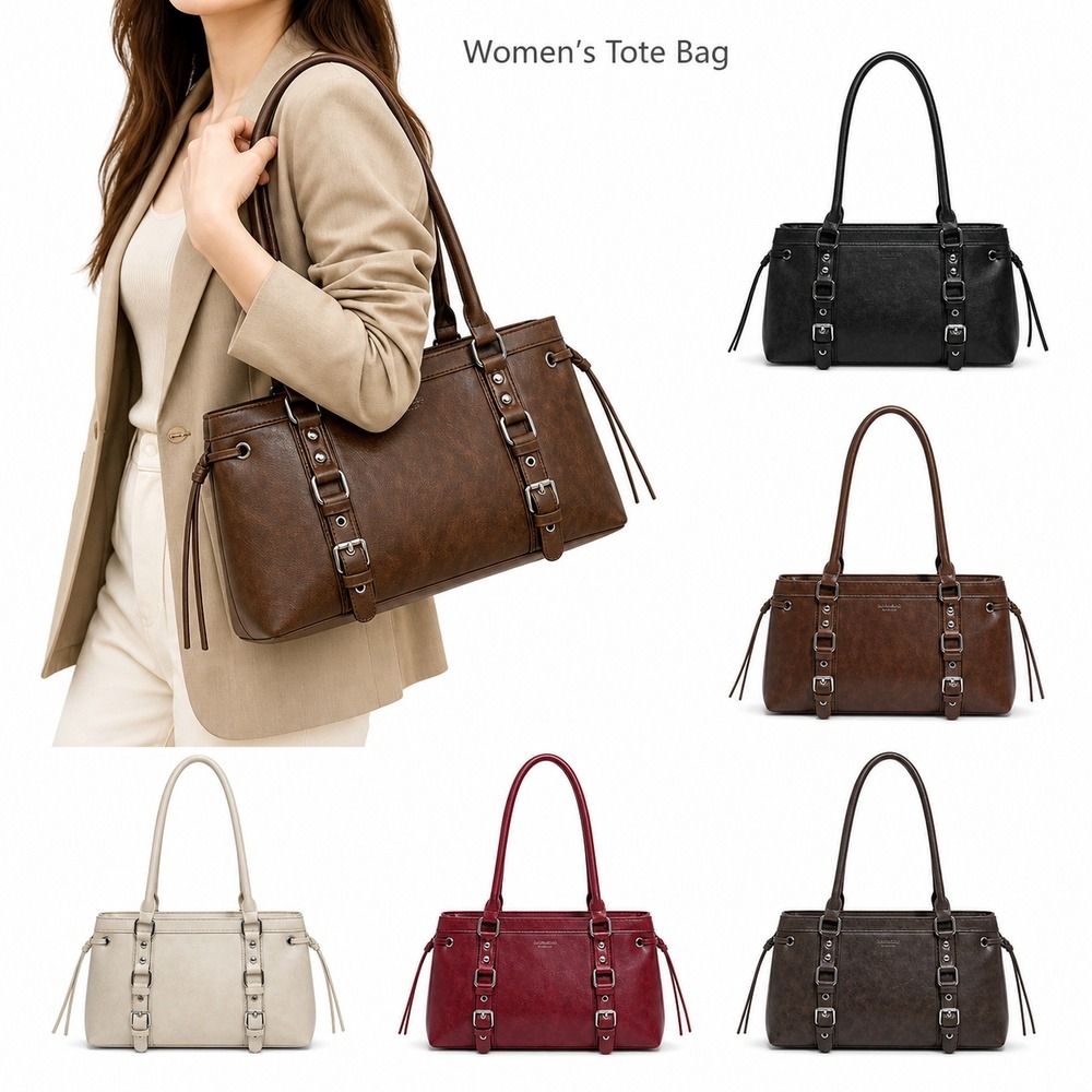 Shoulder Bag Structured - 耐久性のある構造的な形状の女性用ハンドバッグ、軽量で高級感のあるトップハンドルバッグ、テクスチャード仕上げのショルダートート、日常通勤用