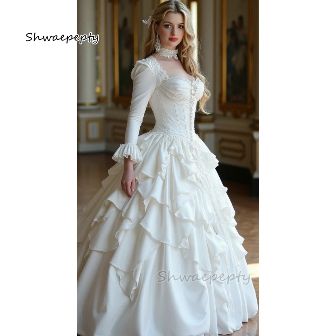 Women Formal Wear M&S - 女性のためのヴィンテージの結婚式のドレス,フリルと長袖のスカート,さまざまな色