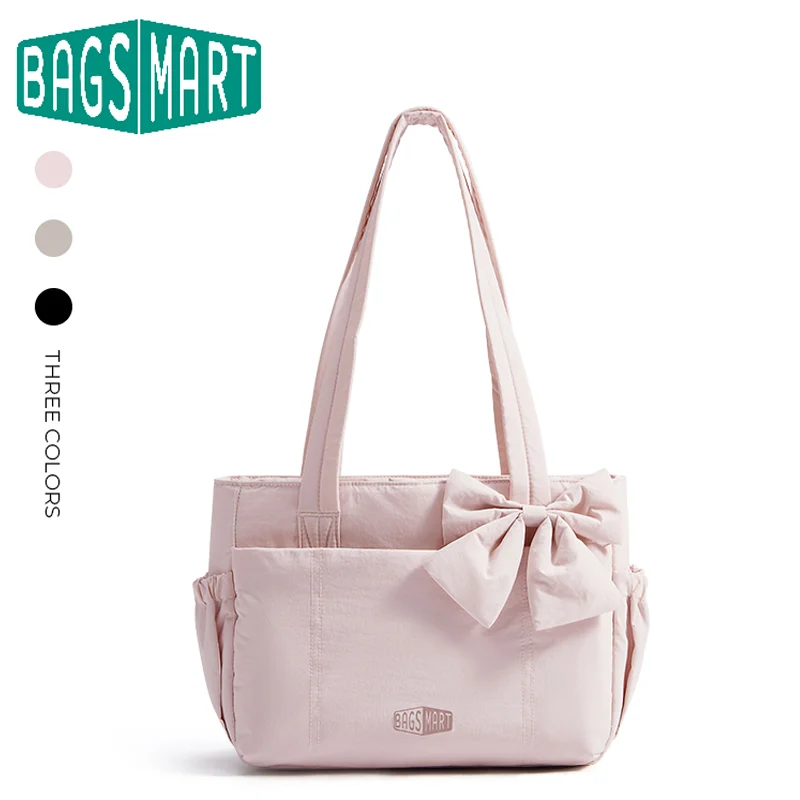 Shoulder Bag Structured - BAGSMART トートバッグ ユニバーシティ パッド入りショルダーバッグ 女性用 大容量