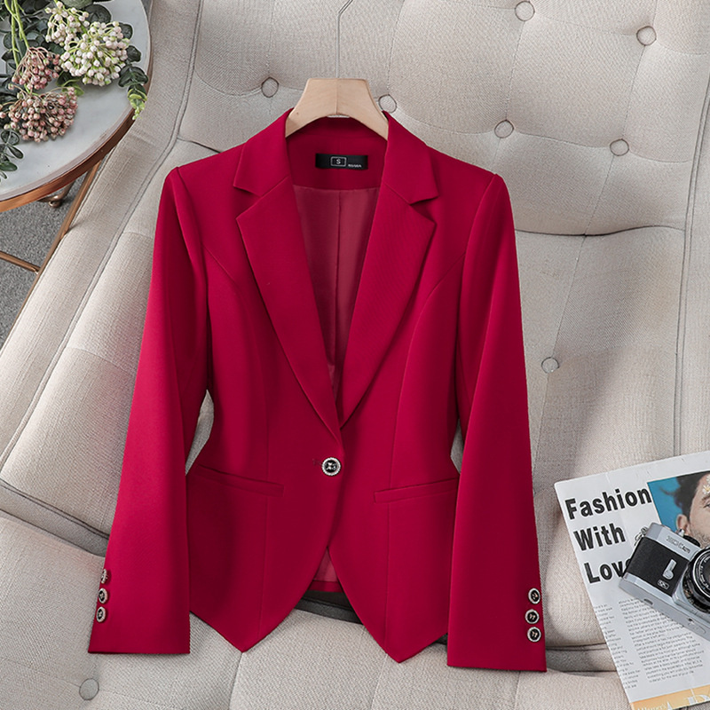 新しいファッション女性フォーマルブレザー女性赤白黒オフィスス - Women Formal Wear Office のレビューと価格