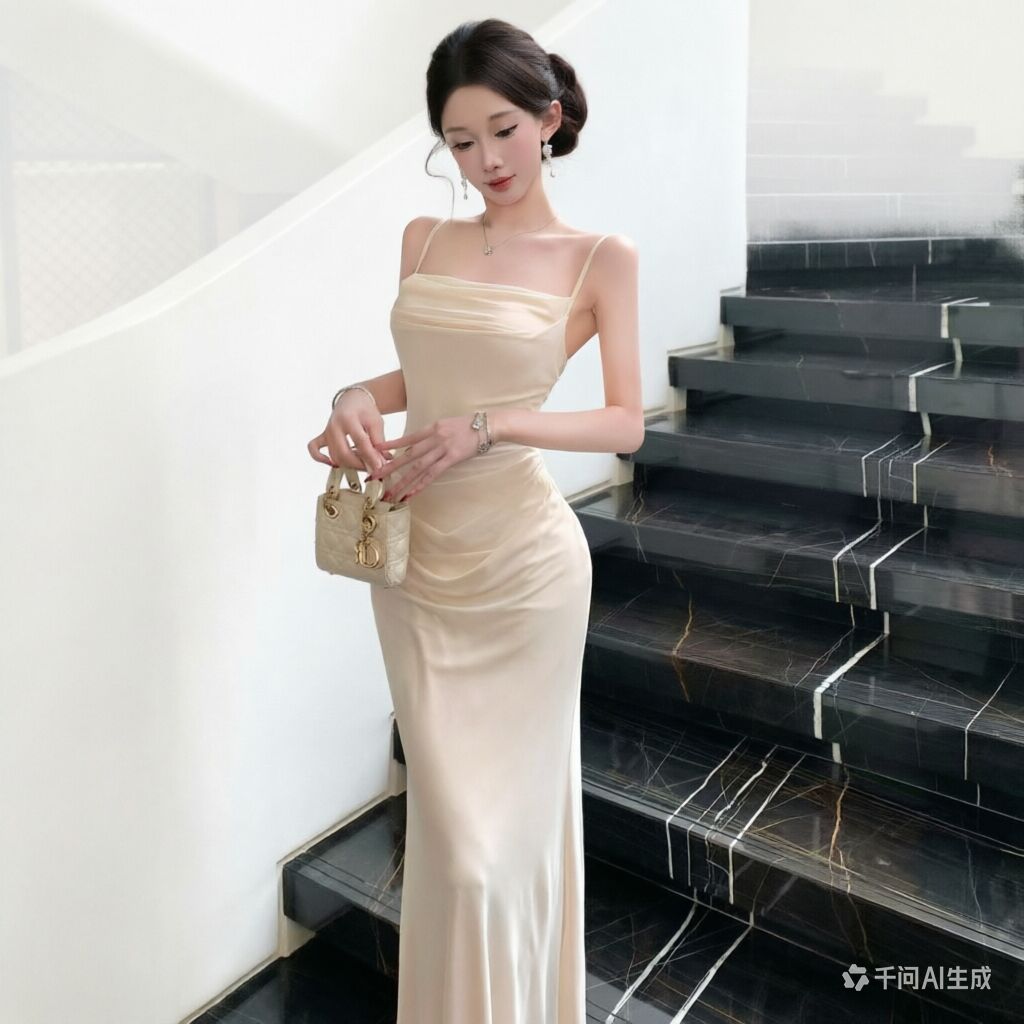 シックなベージュのメッシュスリップドレスエレガントなイブニン - Women Formal Wear M&S のレビューと価格