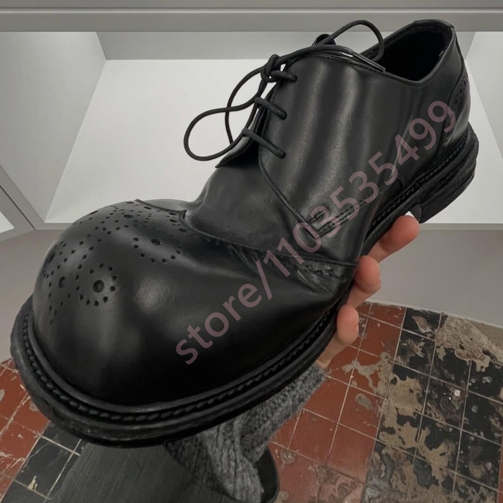 ヴィンテージ2026ブラックレザーダービーシューズ メンズ  - Formal Women Daily Wear Shoes のレビューと価格