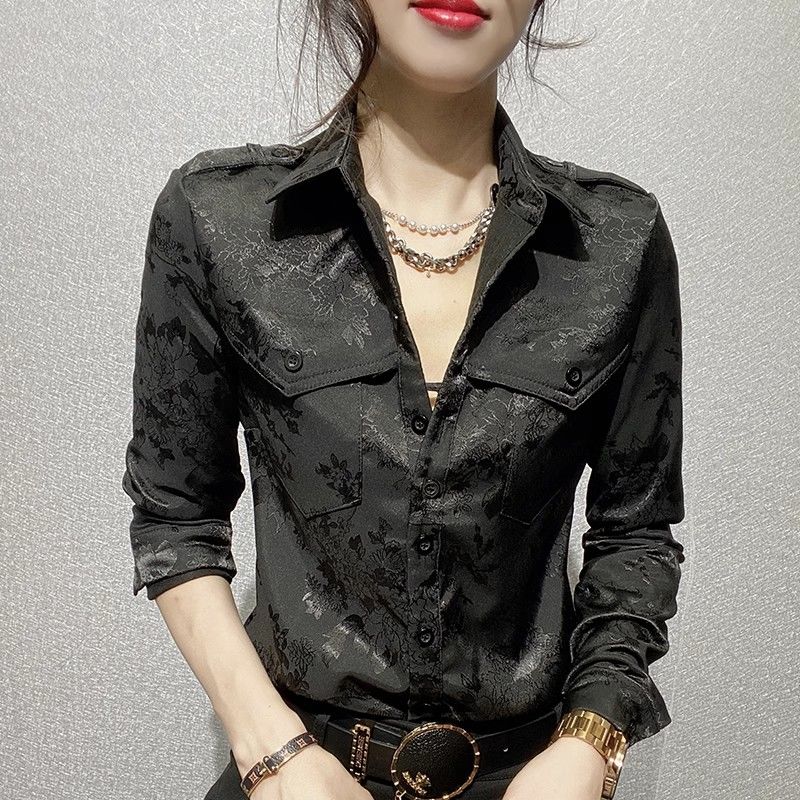 女性トップス春と秋のフル長袖女性のシャツブラウスオフィス服着 - Women Formal Wear Office のレビューと価格