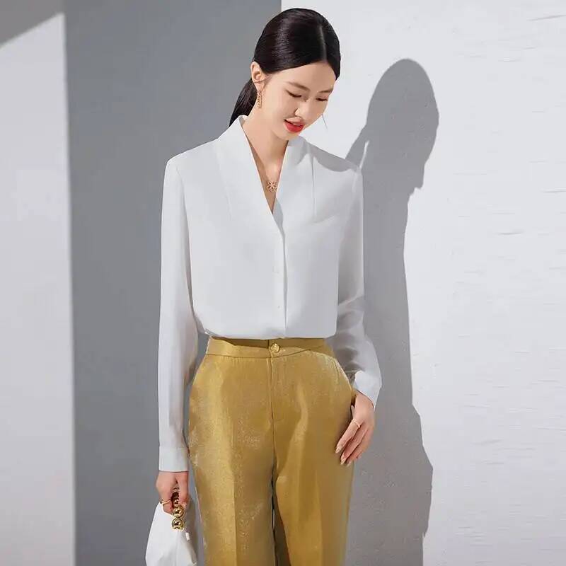2025年春秋新作ファッションスタイルブラウスシャツ長袖プロ - Women Formal Wear Stitching のレビューと価格