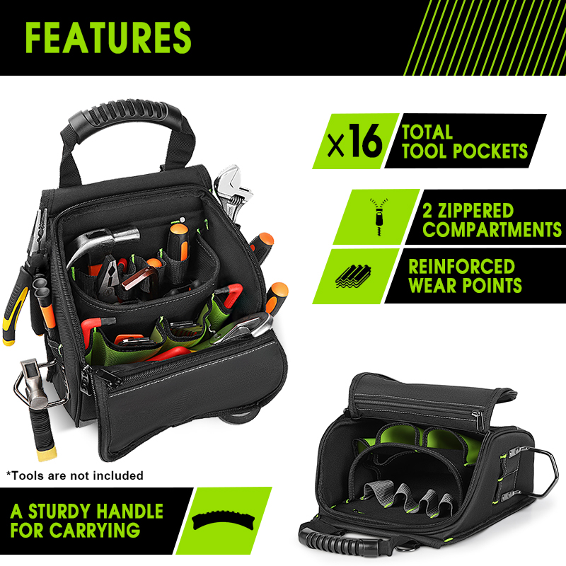 JAKAH プロフェッショナル電気技師用ツールポーチ、マルチ - Shoulder Bag Structured のレビューと価格