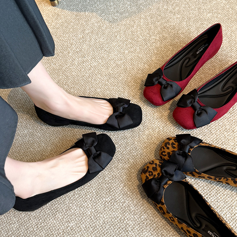 女性用マルチカラースエードバレエフラットシューズ、ボウディテ - Formal Women Daily Wear Shoes のレビューと価格
