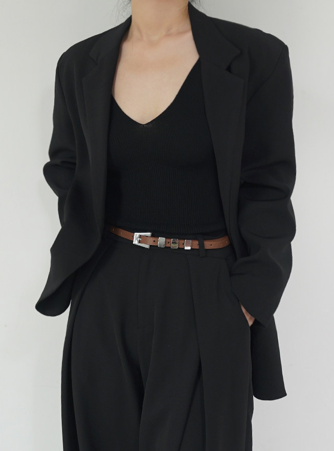女性用スリムレザーウエストベルト レトロマルチループバックル - Women Formal Wear With Jeans のレビューと価格