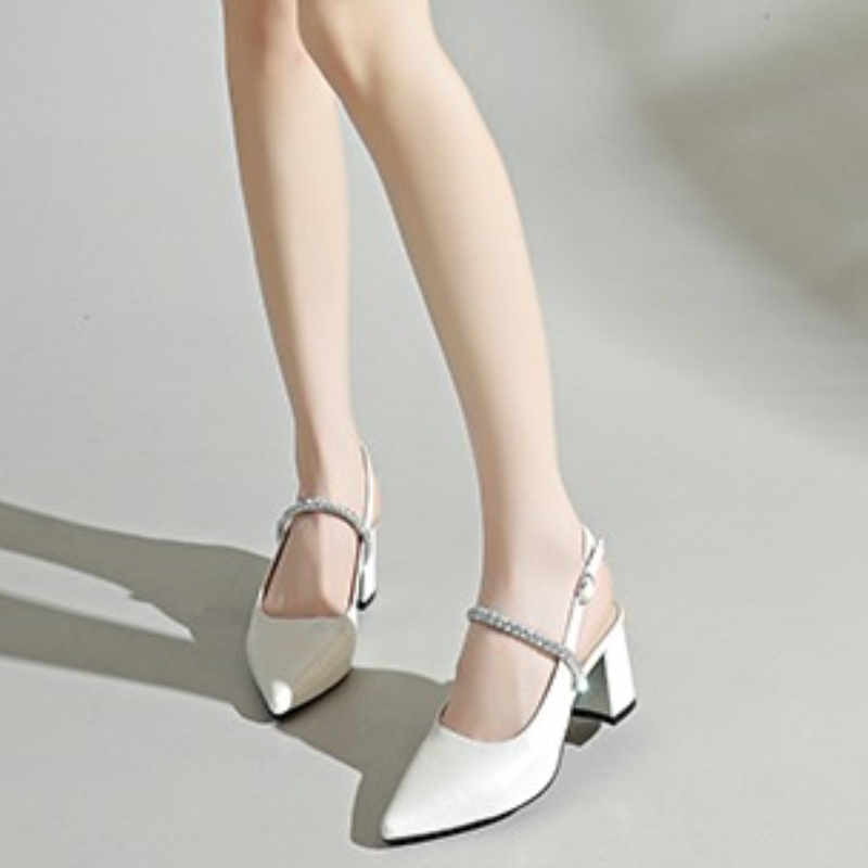 レディース スクエアトゥ ラインストーン アンクルストラップ - Formal Women Daily Wear Shoes のレビューと価格