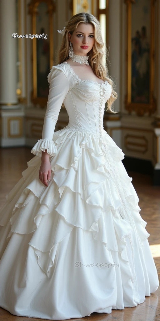 女性のためのヴィンテージの結婚式のドレス,フリルと長袖のスカ - Women Formal Wear M&S のレビューと価格