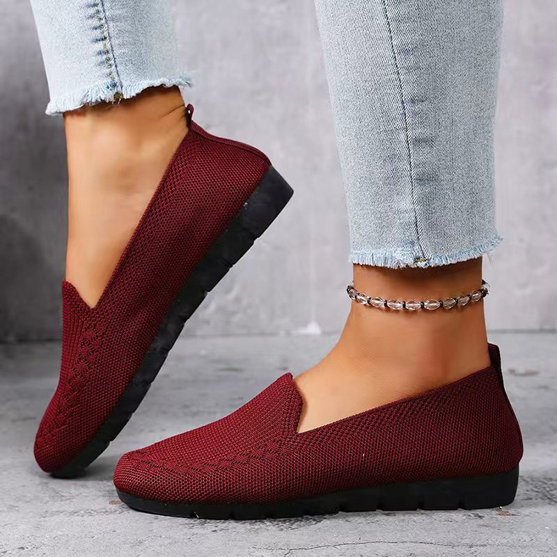女性のニットローファー軽量アンチスリップ女性フラットシューズ - Formal Women Daily Wear Shoes のレビューと価格